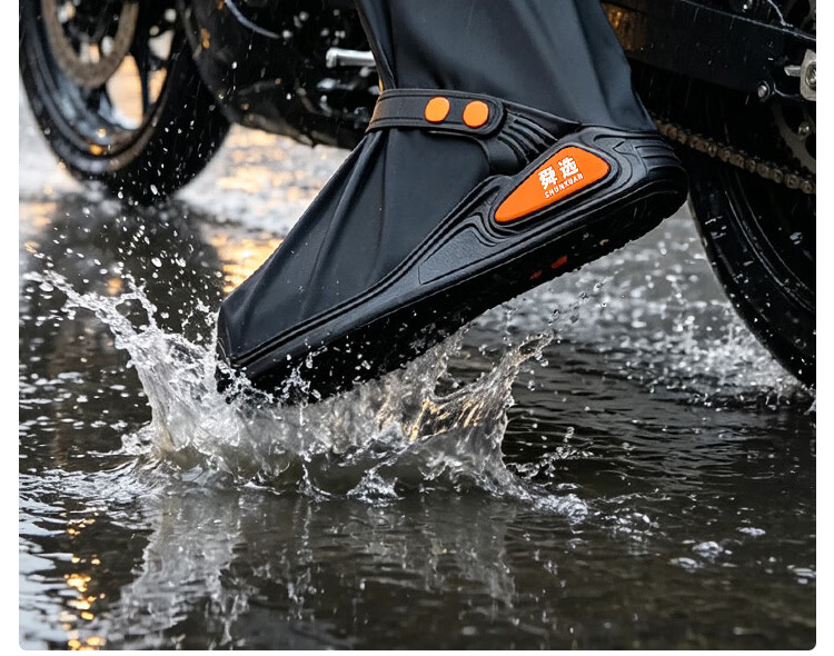 Shunxuan Waterproof Shoe Covers Rain Shoe Covers Non-slip Wear-resistant Thickened Portable Rain Boots Reusable for Men and Women Outdoor Cycling Rain Water Wading SXT-Y02 XXL Size (46-47) 22