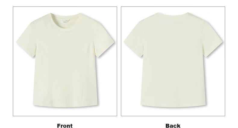 TonLion 2026 Summer New Solid Color Slim Fit Short Sleeve T-Shirt for Women Simple Style 19