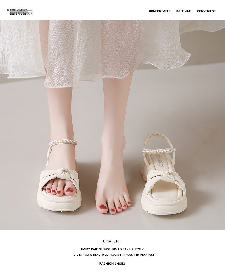 Cartelo Crocodile Women's Sandals Summer New Fashion Flat High Heel One-strap Casual Shoes 1779 Beige 38 9