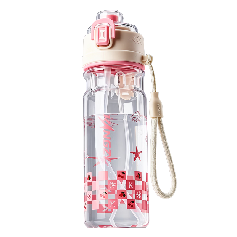 Cica Spray Water Bottle for Children Ages 6-12, Middle School Student Sports Water Bottle with Spray and Straw, Summer Hydration Bottle