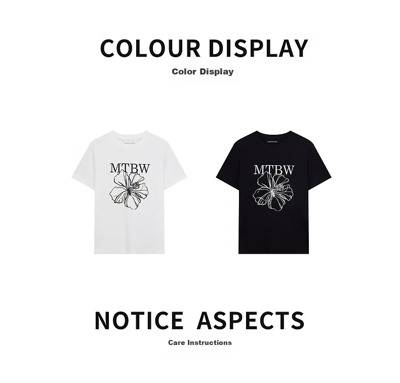 Metersbonwe Women's Short Sleeve T-Shirt Summer New Floral Embroidery Slim Fit Versatile Skin-Friendly T-Shirt Snow White S155/80A 27