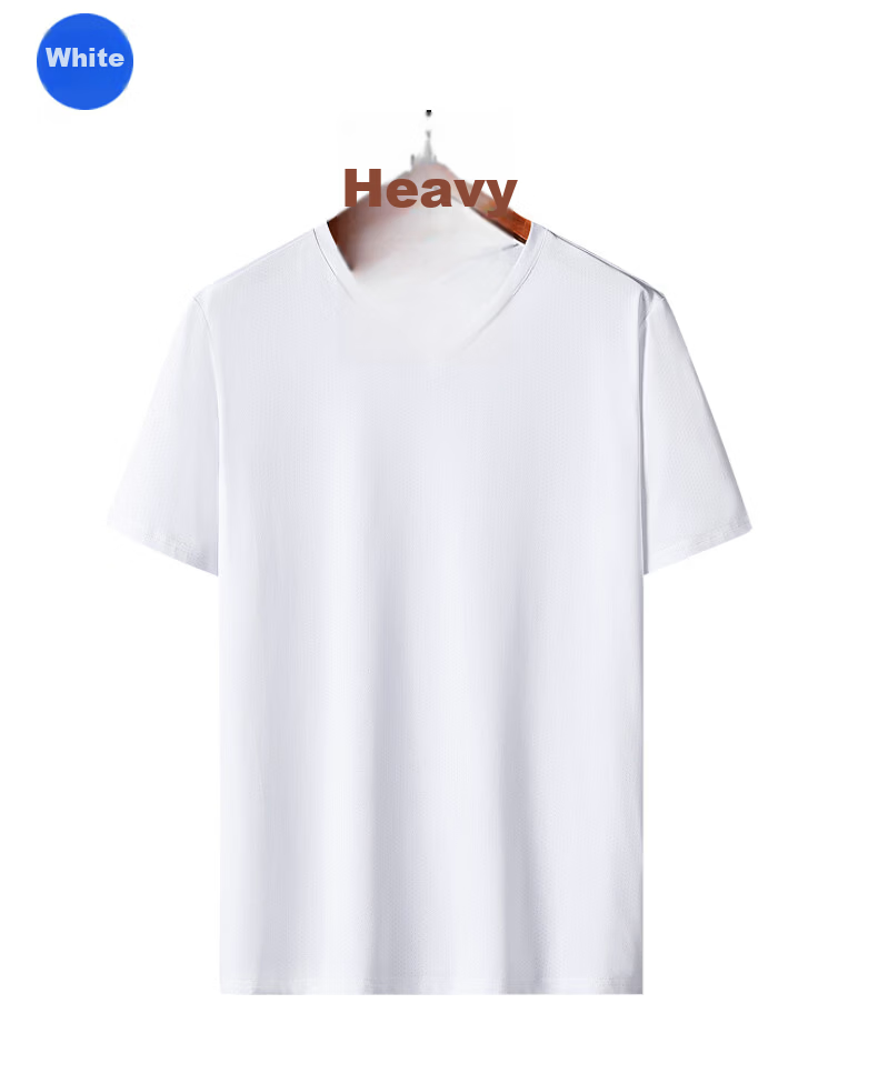 ROMON Heavyweight Outdoor Short Sleeve T-Shirt Men Summer Lightweight V-Neck Ice Silk Quick-Dry Air Conditioning Cooling Stretch Loose Base Shirt 12
