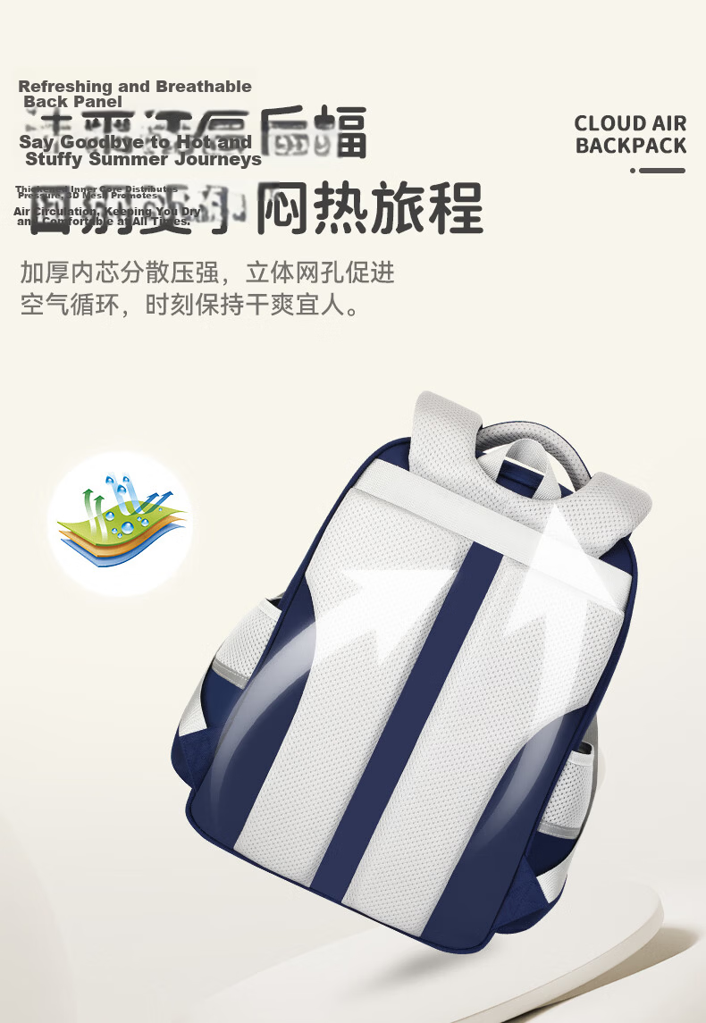 Sunshine 8 O'clock Primary School Backpack Spine Protection Lightweight Boys Girls Grades 1-3-6 Waist Support Anti-Drop Ultra-Lightweight Kids Shoulder Bag 10