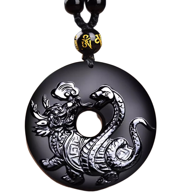 Li Juming Five Elements Water Deficiency Black Obsidian Xuanwu Pendant Northern Water God Snake Turtle Water Element Necklace Shui Ze Jie Hexagram