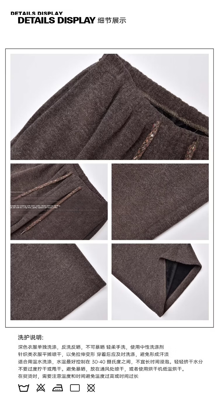 LADY IDEAL Brushed Casual Pants for Women 2025 Spring New Draped Straight Loose Wide-Leg Pants Black M 5