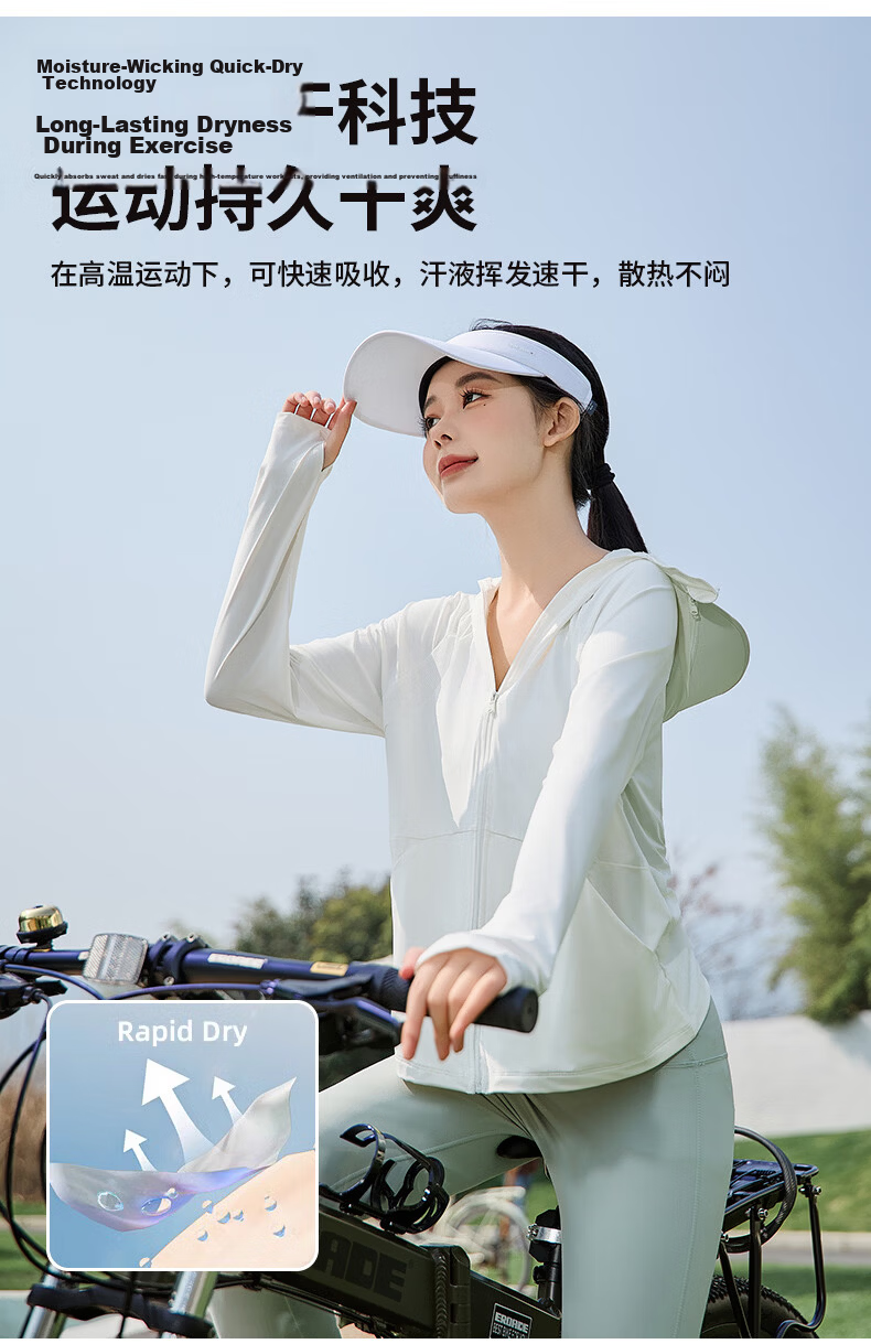Combo Women's Outdoor Summer Breathable Ice Silk UV Protection High SPF Cooling Hooded Sun Protection Jacket 11