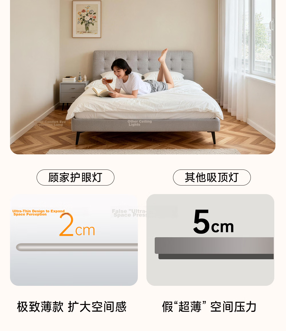 Kuka LED Ultra-thin Eye-protection Ceiling Light with Philips Chip, Smart Lighting for Living Room and Bedroom, 40cm Round [Installation Included] 8