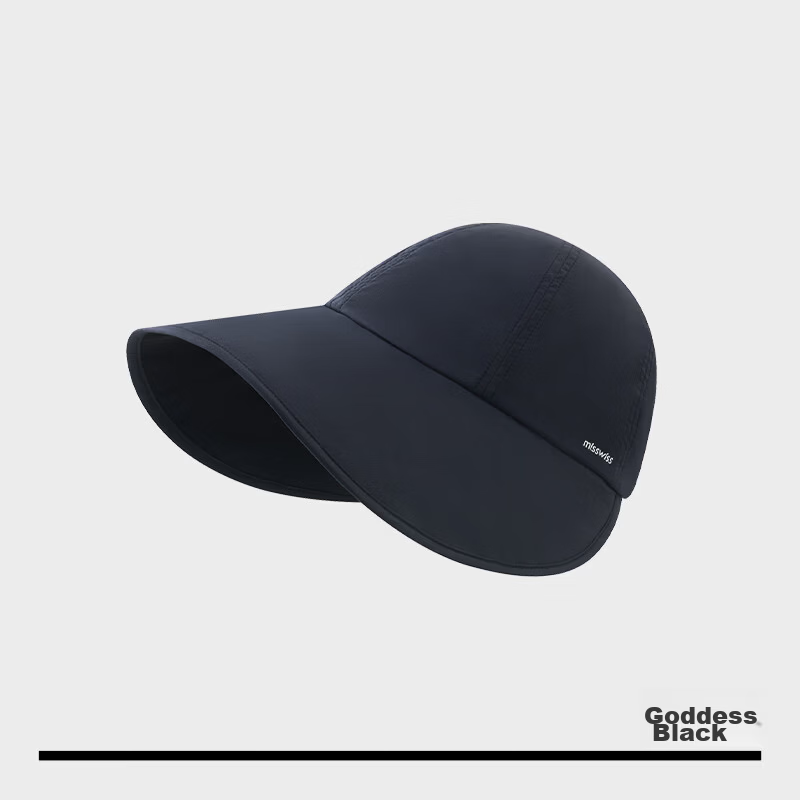 MissWiss Velvet Black UV Protection Fisherman Hat Outdoor Sunshade Cap Goddess Black