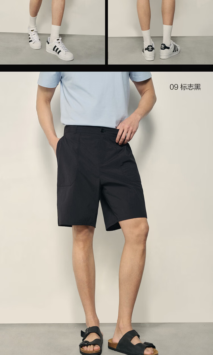 Giordano Men's 2026 Summer Textured Semi-Elastic Waist Casual Shorts Korean Style 01106598 15