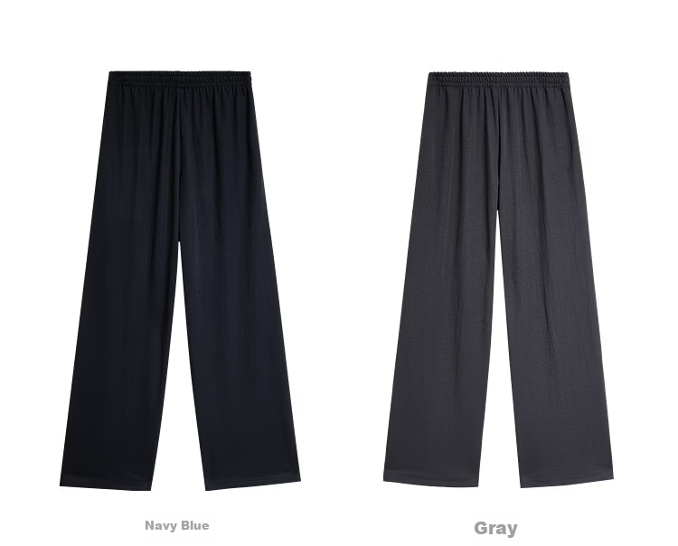 Inman Casual Versatile Elastic Waist Wide-Leg Pants 26 Summer New Women's Draped Straight Loose Trousers Gray M 25
