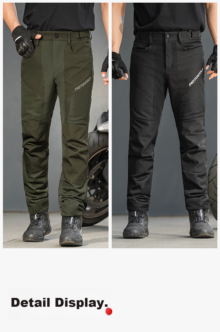 MOTOWOLF Motorcycle Riding Pants Professional Riding Gear Breathable CE Level Protective Motorcycle Casual Pants Summer Unisex 11