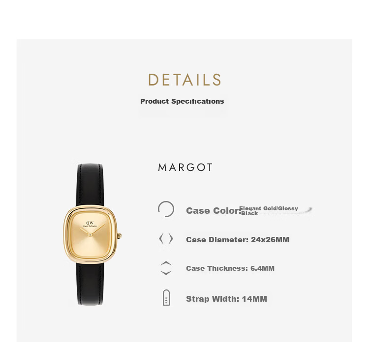 Daniel Wellington Women's Watch DW880 Square Leather Strap Quartz Wristwatch - Women's Day Gift 11