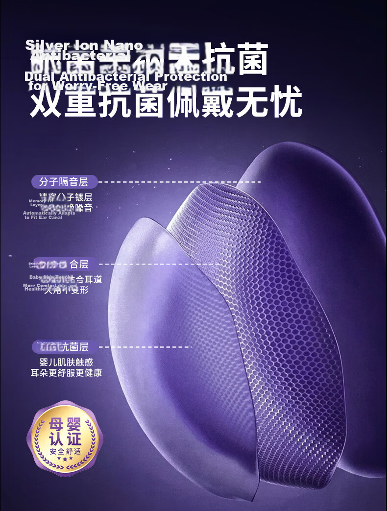 KINYO Double-Layer Noise-Reducing Sleep Earplugs Noise Blocking Sleep Aid Deep Noise Cancellation Silent Pain-Free Side Sleep Dormitory Anti-Snoring Black 21