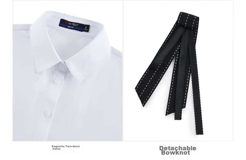 G2000 Women's Long Sleeve Commuter Shirt with Bow Tie, Cotton Comfort, All-Season, Mall Style 21