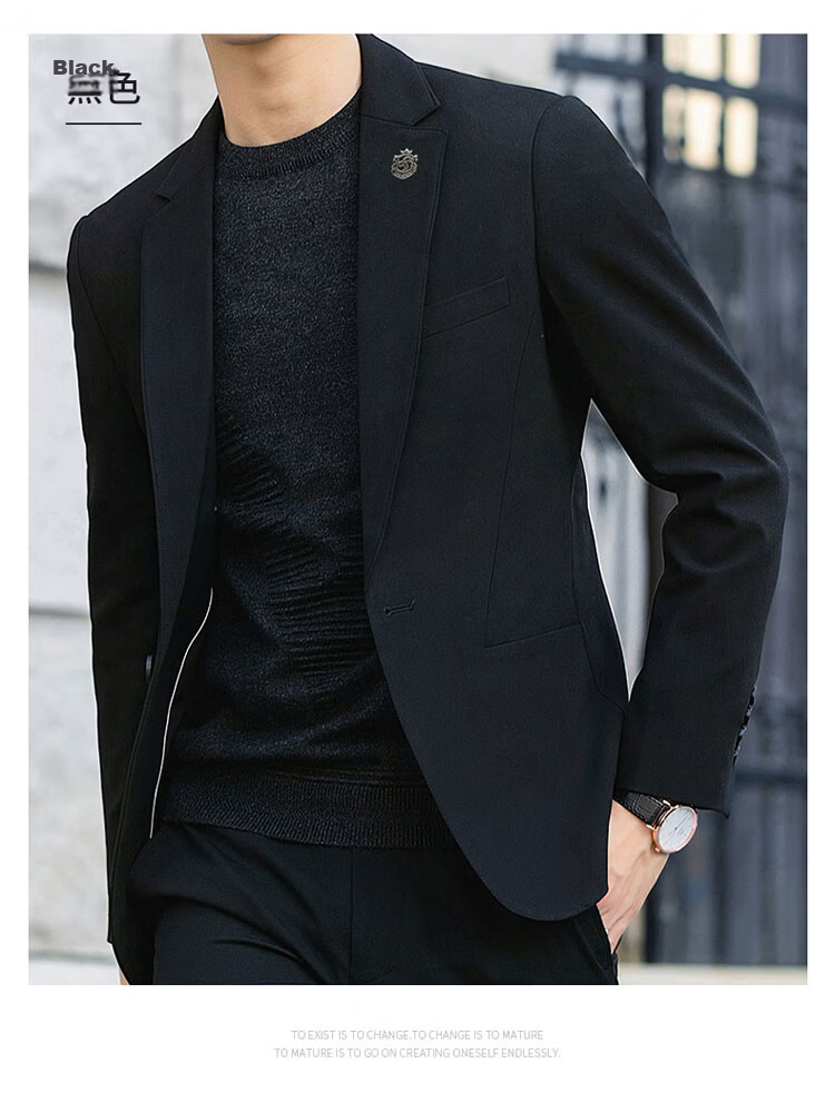 ROMON Men's Autumn Winter Business Formal Casual Suit Jacket Groom Best Man Wedding Tuxedo Blazer 17