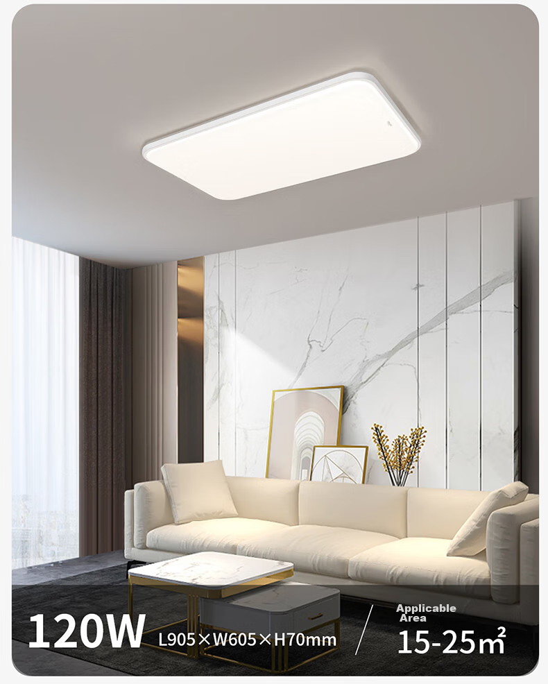 DELIXI LED Ultra-thin Eye-care Ceiling Light Bedroom Lamp Ra95 High CRI Three-level Dimming 36W 8