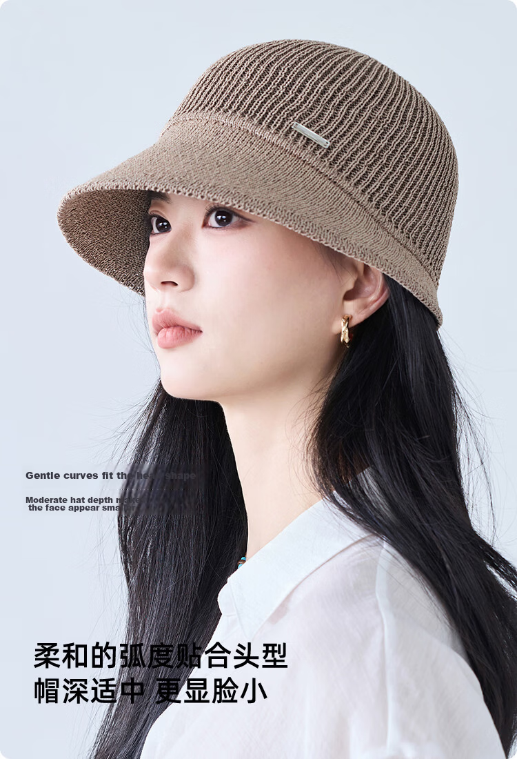 JIUMU Women's Sun Protection Hat Summer Outdoor Face Covering Cotton Bucket Hat Beach Vacation Cap 3