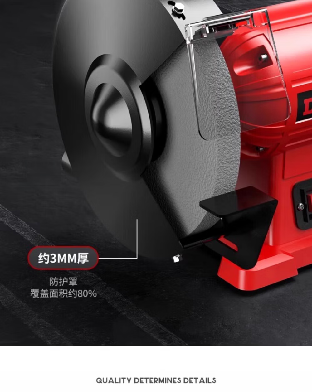 Delixi Desktop Bench Grinder Small Electric Grinding Wheel Sharpener Industrial Grade Belt Sander for Home Use 20