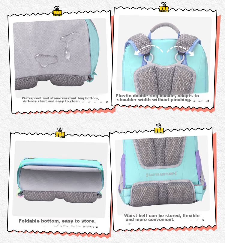 MoonRock Kids Backpack for Grades 1-3, Lightweight Ergonomic Waterproof School Bag, Light Purple 14