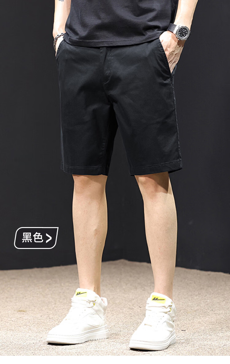 JEEP Men's Summer White Straight Casual Loose Fit Five-Point Shorts White 29 13