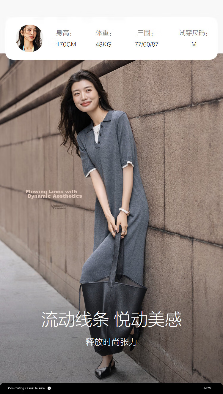 Demana [Mulberry Silk and Wool Blend] Spring Smart V-Neck Color-Block Short Sleeve Slim Loose Dress for Women 9