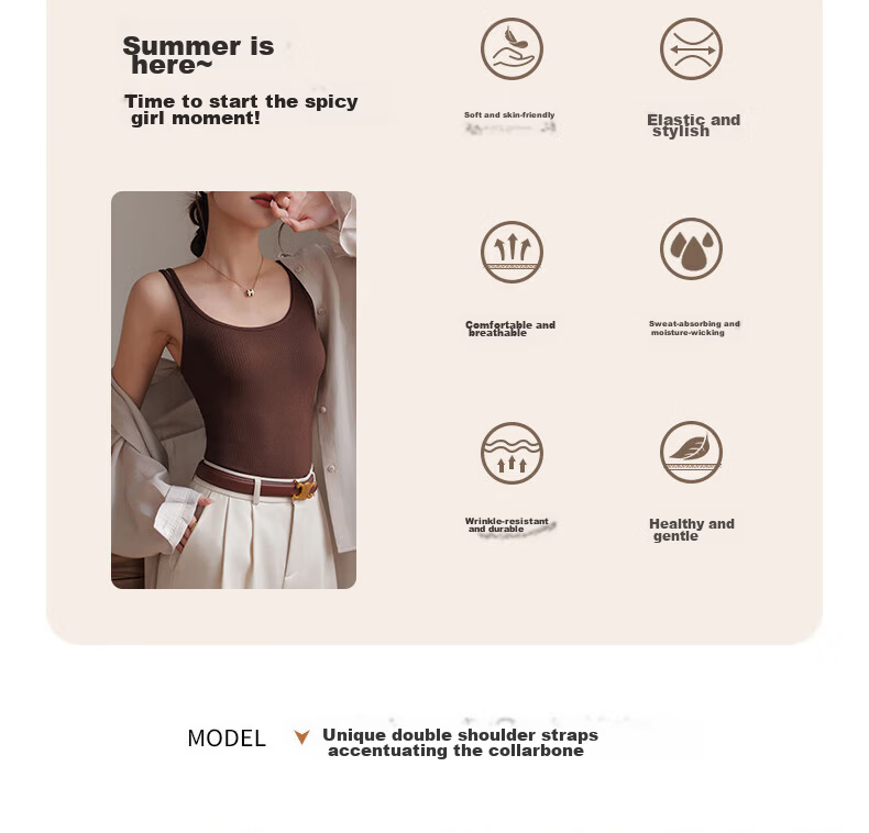 Langsha Women's Camisole 2026 New Style Backless Integrated Bra with Chest Pads, Inner and Outer Wear, Side Breast Coverage, Basic Top 2