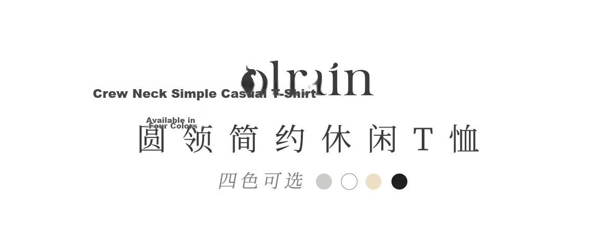 Olrain Oureier Round Neck Simple Versatile T-Shirt Women's Summer Short Sleeve Small Size Top Black M 1