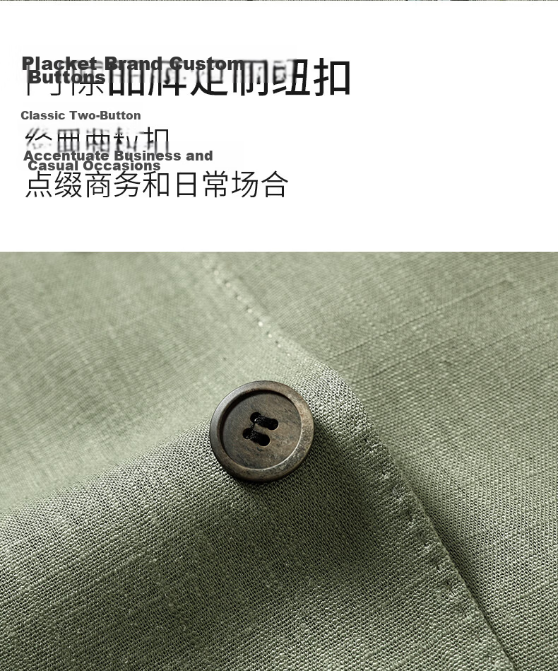 Shanshan [Natural Linen] Men's Spring Summer Thin Business Casual Blazer New Single Suit Jacket 8