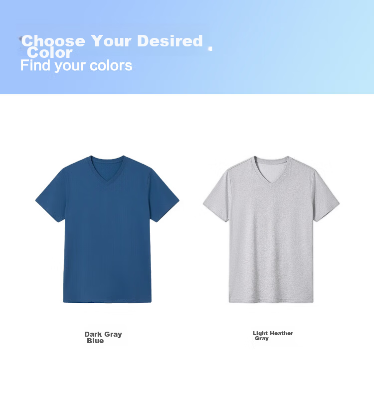 Hongdou 10A Antibacterial Mite-Resistant Sweat-Absorbing Sun-Protective Men's Short Sleeve Breathable V-Neck Simple T-Shirt 13