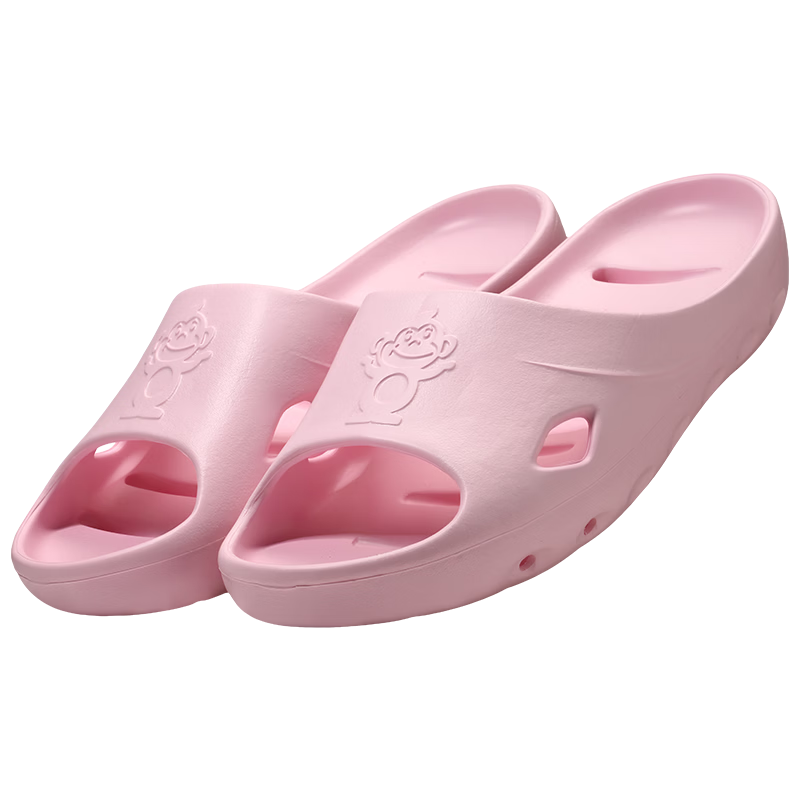 BAIHOU Side-Spouting Bathroom Slippers for Men, Women And Children, Breathable Summer Home Use Parent-Child Fish Catching Slippers, Sweet Pink Size 38-39