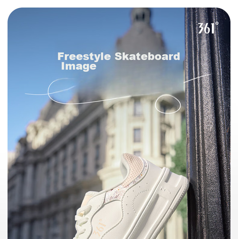 361° Women's Sports Shoes Summer Thin White Shoes Thick Sole Casual Sneakers 682616604F-3 1