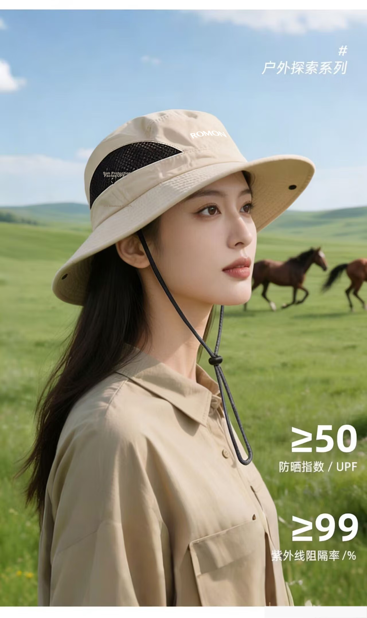 Romon Men's Fisherman Hat Sun Protection Quick-Dry Breathable Sunshade Outdoor Travel Mountaineering Fishing UV Protection Sun Hat for Women 13