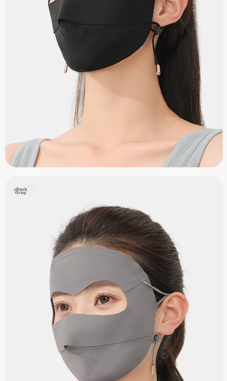 Romon Ice Silk Sun Protection Face Mask for Women Breathable UV Protection Ear-Hanging Full Face Cycling Mask 14
