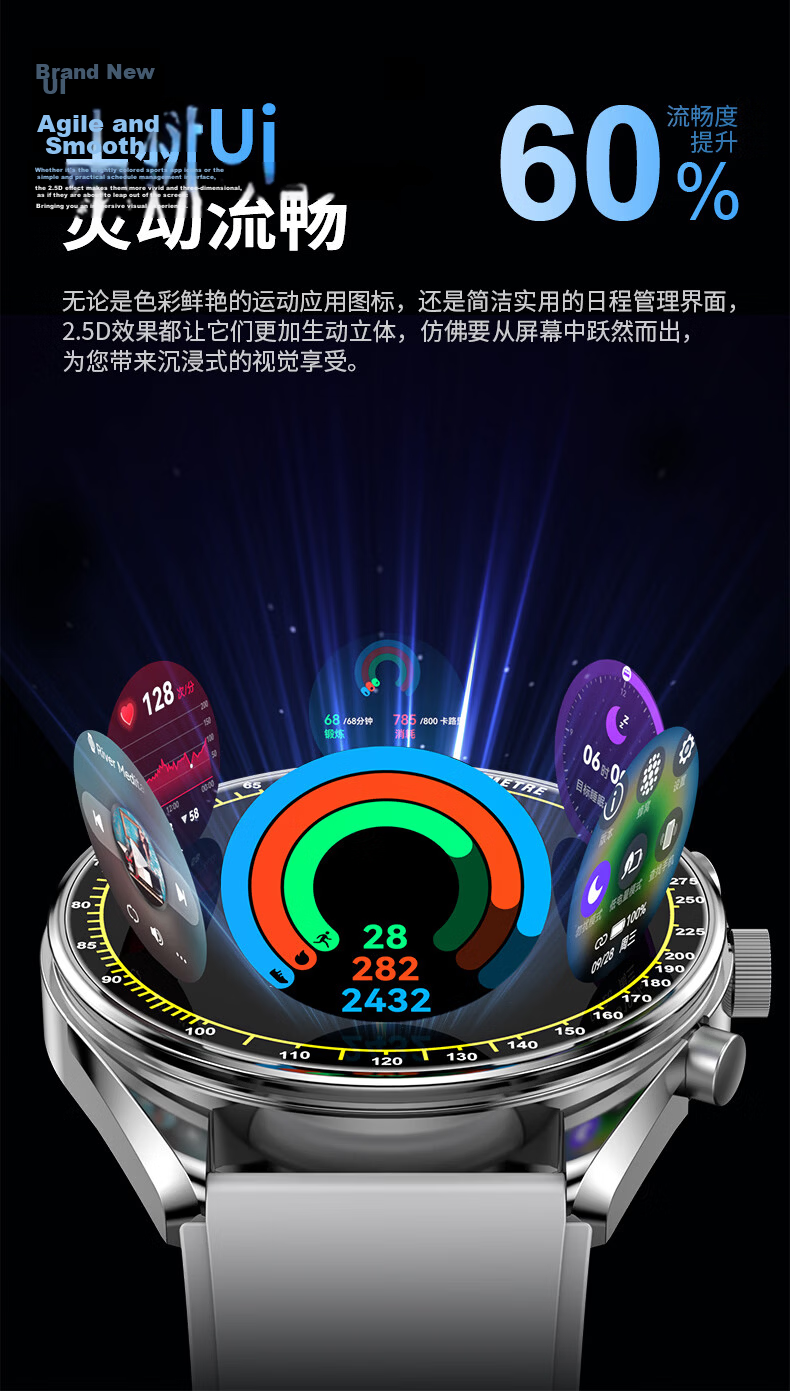 EG Smartwatch for Men Compatible with iOS, Android, HarmonyOS Open Source System, Multifunctional Sports Tracking 7