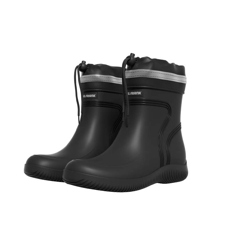 Paul Frank Men's Outdoor Rain Boots, Waterproof Rubber Shoes, Wear-Resistant Water Shoes, Tapered Toe Style, Size 40 [Runs Large]