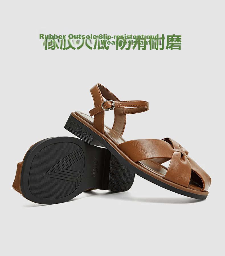 TEENMIX Hou Minghao Recommended Roman Women's Sandals Thick Sole Retro Hollow Fashion Women's Shoes 2026 Summer New 10