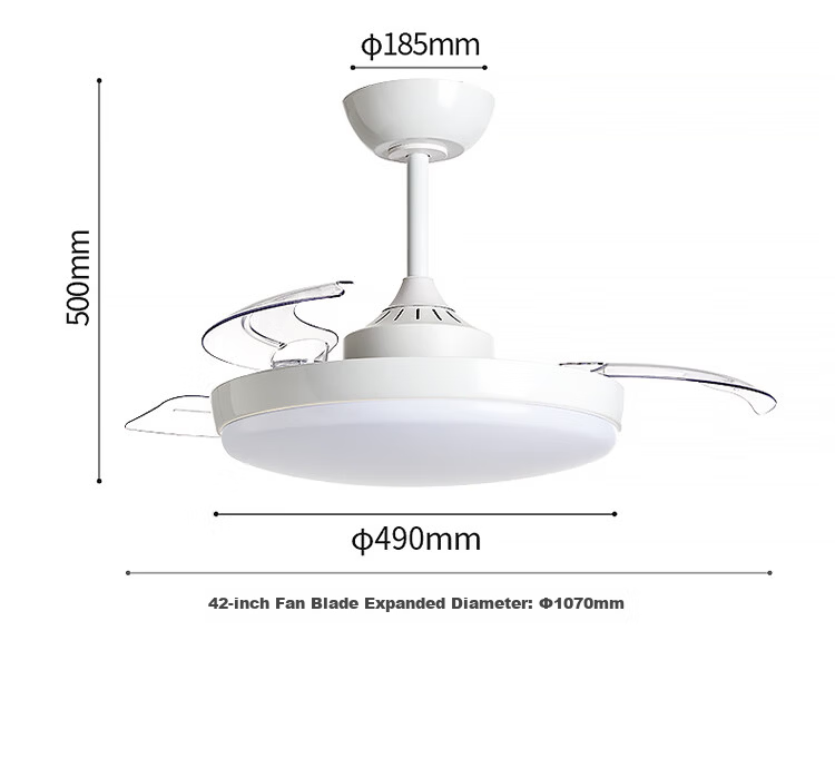 Paulmann P German Paulmann Invisible Fan Light Full Spectrum Eye Protection Ceiling Fan Light Living Room Dining Room Bedroom Silent Remote Control Light 42