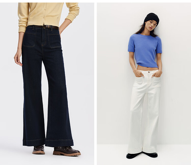 Semir Senrou Women's Denim Jeans Autumn Loose Fit Long Pants Slimming Leg-Lengthening Wide-Leg Trousers 103525124011A 13