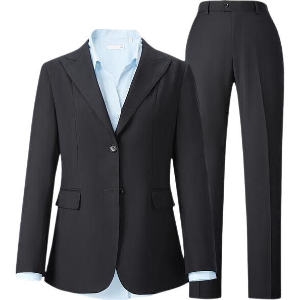 HLA Women's Suit Set with Lapel Collar And Elastic Waist, Spring Women's Clothing