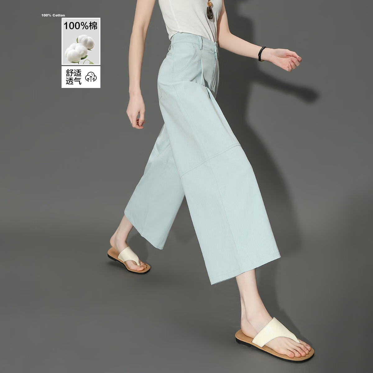 Demana Oxygen Pure Cotton Spring Nine-Point Curved Seam Pleated Minimalist Micro-Cocoon Slimming Casual Pants for Women Premium Feel