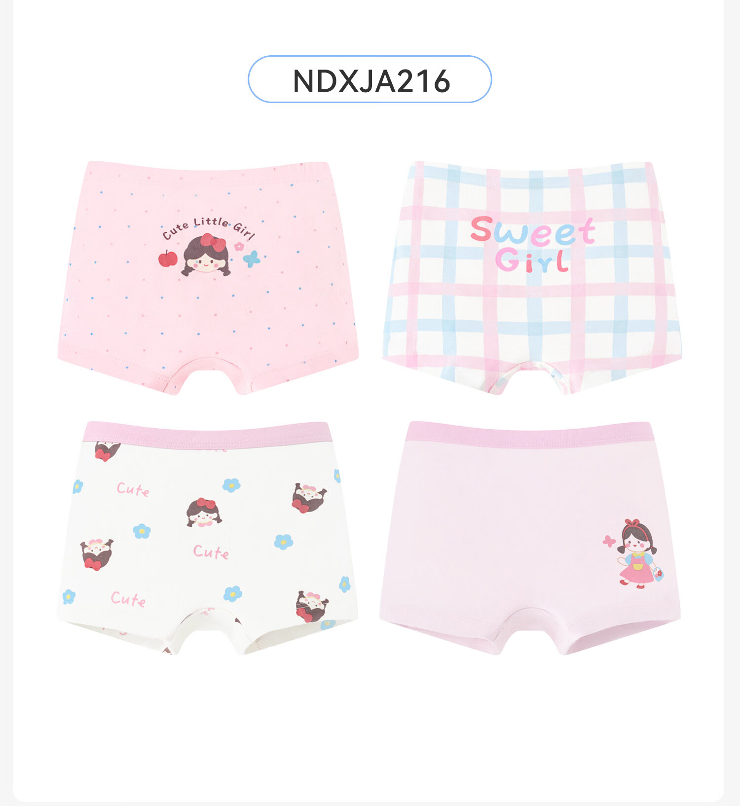 Nido Bear Girls' Cotton Boxer Briefs Children's Four-Point Underwear Toddler Girls Soft Breathable Shorts 30