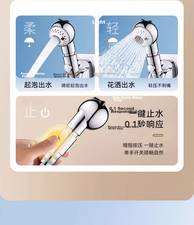 SHIFOO [Germany] Children's Handheld Shower Head Baby Bath Shower Head Two-Mode Water Flow Shower Head 6