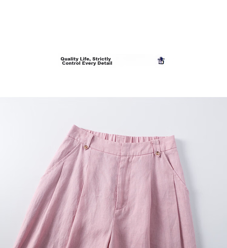 Demana [Linen Collection] Spring Relaxed Style Button Waist Loop Semi-Elastic Waist Wide-Leg Slimming Women's Casual Pants Premium Feel 14