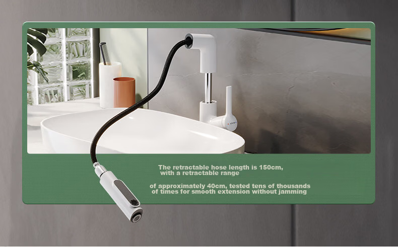 ARROW YJ Basin Faucet Adjustable Pull-Out Kitchen and Bathroom Sink Mixer Tap Rotatable Hot and Cold Water Faucet 9