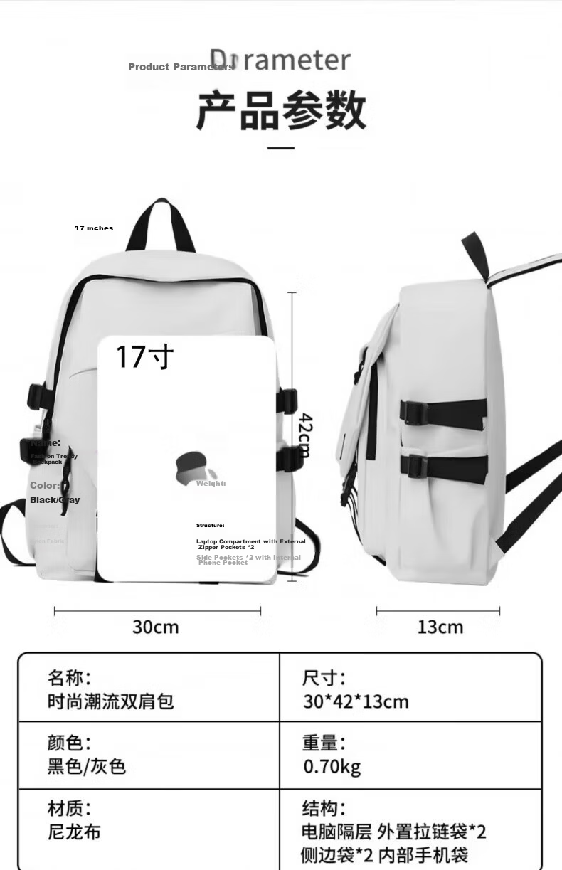 Warrior Men's Large Capacity Casual Water-Resistant Commuter Business Backpack Laptop Bag College Student Travel Backpack 11