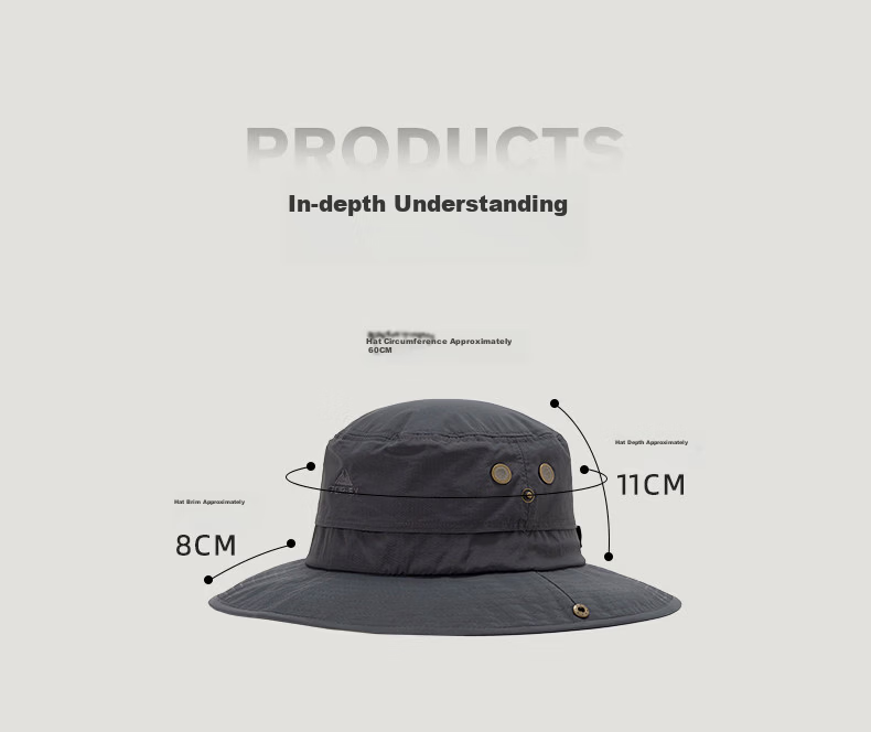 TOPEX Outdoor Men's Summer Mountaineering Bucket Hat Sun Protection Hiking Foldable Water-Repellent Breathable Cap 6