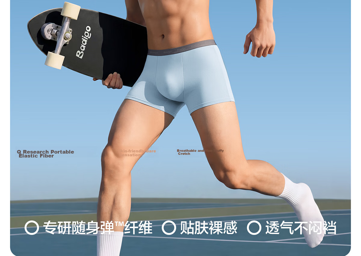 Buddygo Disposable Men's Boxer Briefs Large Size Breathable Sterile Daily Travel Wash-Free Four-Corner Shorts 3