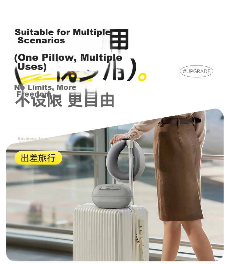 Zhiguozhe U-Shaped Neck Pillow Travel Portable Foldable U-Shape Neck Support Pillow for Airplane High-Speed Train Nap Essential 23