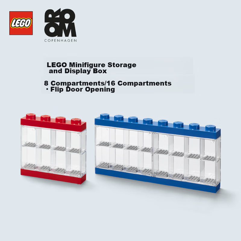 LEGO Minifigure 16-Compartment Storage Display Box - Blue
