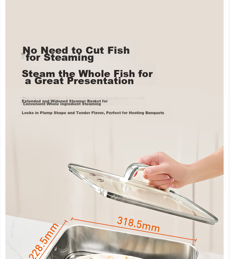 Joyoung 18.5L Large Capacity Electric Steamer, 0 Coating 304 Stainless Steel Electric Hot Pot, 1600W High Power Rapid Steam Multifunctional Electric Cooker DZ180HG-GZ928 10